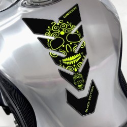 Tankpad One Design black edition skull 2 fluo κίτρινο μαύρο