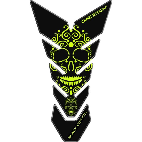 Tankpad One Design black edition skull 2 fluo κίτρινο μαύρο Tankpad One Design black edition skull 2 fluo κίτρινο μαύρο