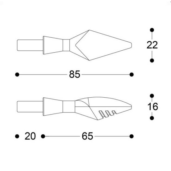 Φλας LED universal Barracuda X-Led B-Lux ασημί (σετ)