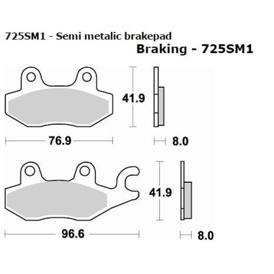 Τακάκια Braking SM1 πίσω Triumph Tiger 1050/Sport Τακάκια Braking SM1 πίσω Triumph Tiger 1050/Sport