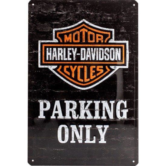 Πινακίδα μεσαία με λογότυπο Harley-Davidson Parking Only