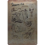 Πινακίδα μεσαία με λογότυπο Vespa GS