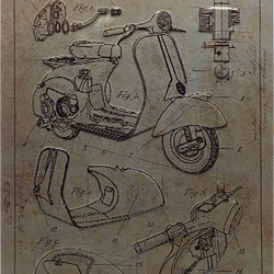 Πινακίδα μεσαία με λογότυπο Vespa GS