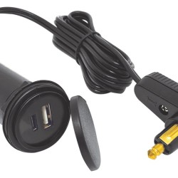 Αντάπτορας παροχής ρεύματος USB + Τype C για πρίζα BMW/Triumph/KTM/Ducati με γωνία 1,5m.