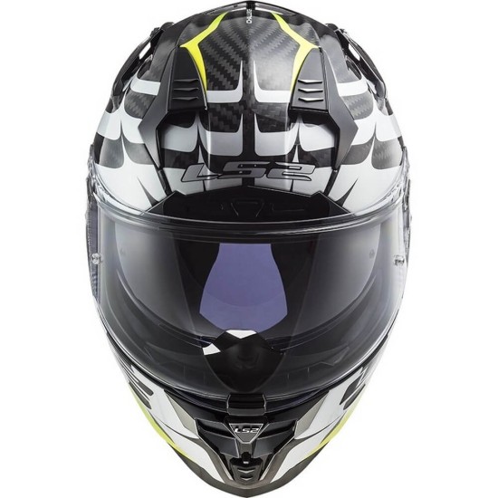 Κράνος LS2 Challenger Carbon FF327 C Flames λευκό-neon κίτρινο