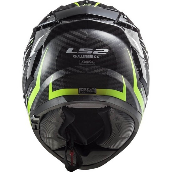 Κράνος LS2 Challenger Carbon FF327 C Flames λευκό-neon κίτρινο