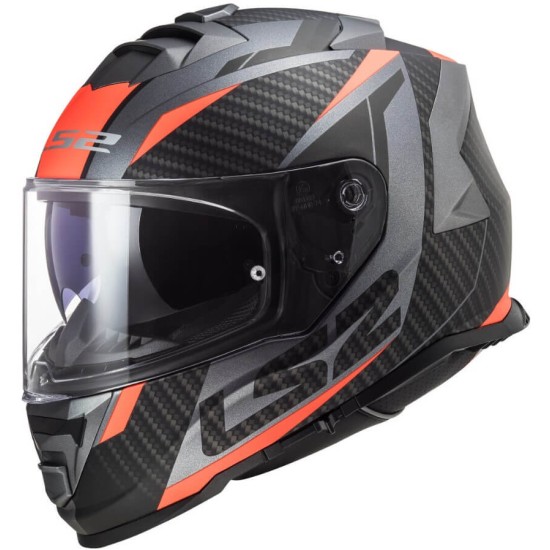 Κράνος LS2 Storm FF800 Racer τιτάνιο fluo πορτοκαλί ματ