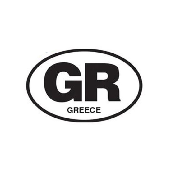 Αυτοκόλλητο GR οβάλ λευκό 12x8cm μεγάλο Αυτοκόλλητο GR οβάλ λευκό 12x8cm μεγάλο