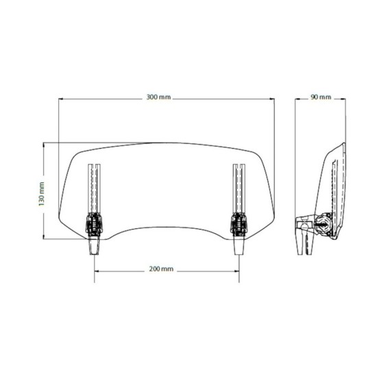 Ρυθμιζόμενο Universal Spoiler ζελατίνας 2.0 Puig Clip on 130 X 300 χιλ. διάφανο