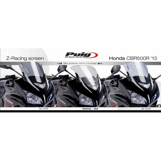 Ζελατίνα Puig Z-Racing Honda CBR 500 R 13-15 σκούρο φιμέ Ζελατίνα Puig Z-Racing Honda CBR 500 R 13-15 σκούρο φιμέ
