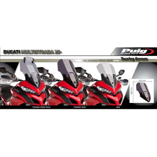 Ζελατίνα Puig Touring Ducati Multistrada 1260 Enduro διάφανη Ζελατίνα Puig Touring Ducati Multistrada 1260 Enduro διάφανη