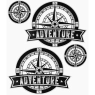 Αυτοκόλλητα QTR ''ADVENTURE'' 20 x 24 εκ. μαύρο (4 τεμ)