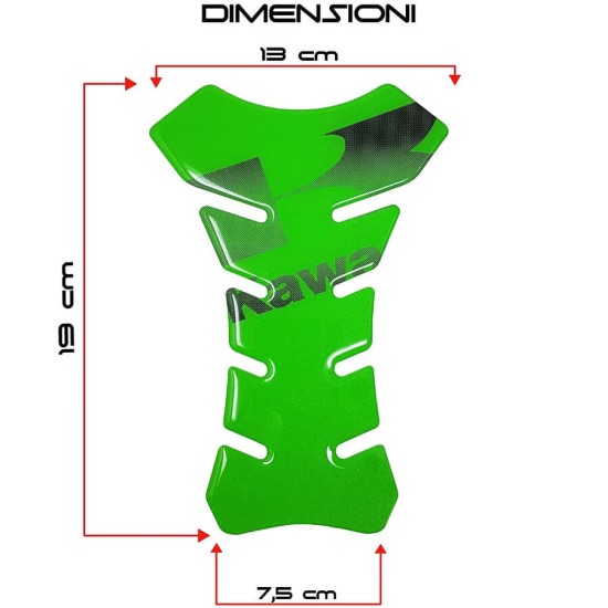 Tankpad QTR Kawasaki πράσινο με logo