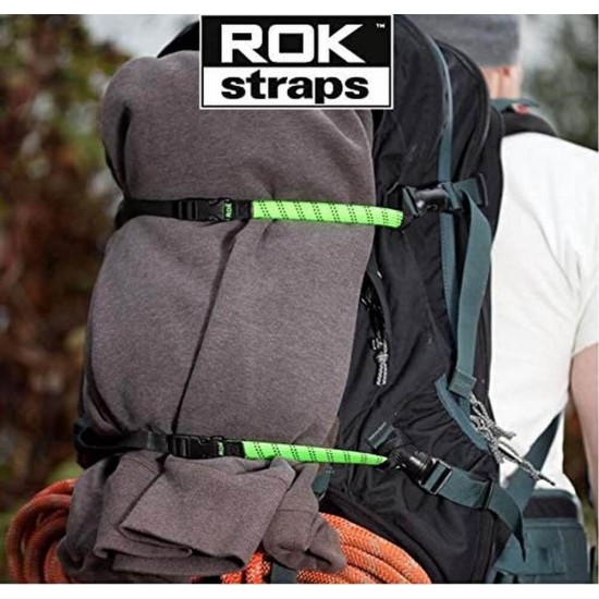 Ελαστικοί ιμάντες ρυθμιζόμενοι ROKStraps 31-106 εκ. πράσινοι-μαύροι (σετ των 2 - 16 χιλ πλάτος)