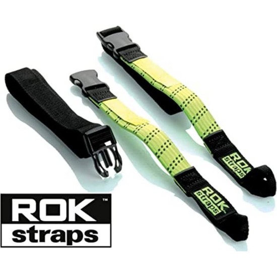 Ελαστικοί ιμάντες ρυθμιζόμενοι ROKStraps 45-150 εκ. πράσινοι-μαύροι (σετ των 2 - 25 χιλ πλάτος)