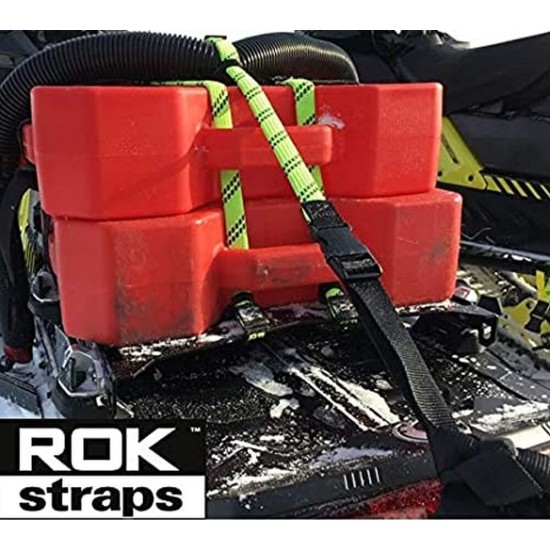 Ελαστικοί ιμάντες ρυθμιζόμενοι ROKStraps 45-150 εκ. πράσινοι-μαύροι (σετ των 2 - 25 χιλ πλάτος)