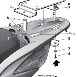 Βάση topcase SHAD Honda SH 125/150 09-16