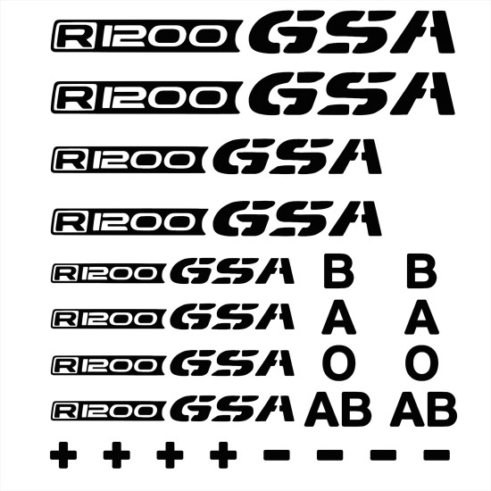 Αυτοκόλλητο R 1200 GS/Adv. & ομάδες αίματος μαύρο