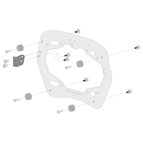 Σετ βάσεων και βαλιτσών SW-Motech TRAX ADV 45 lt. Yamaha MT-07 Tracer μαύρο