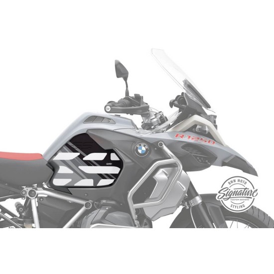 Αυτοκόλλητα ντεπόζιτου Wunderlich BMW R 1250 GS Adv. γκρι-μαύρο (σετ 2)