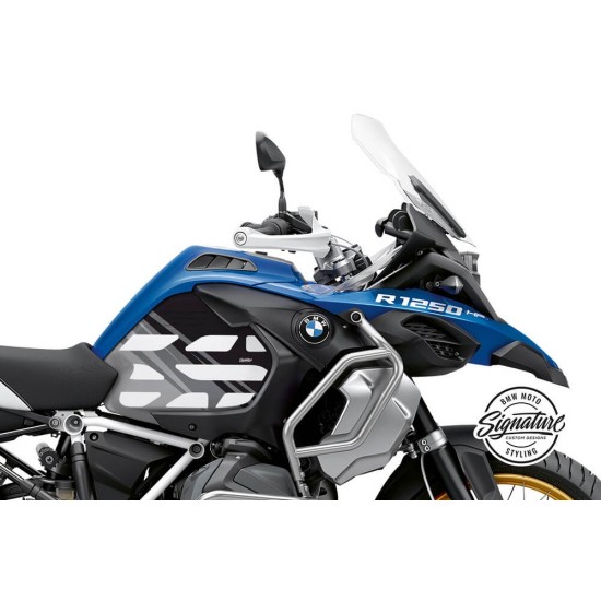 Αυτοκόλλητα ντεπόζιτου Wunderlich BMW R 1250 GS Adv. γκρι-μαύρο (σετ 2)