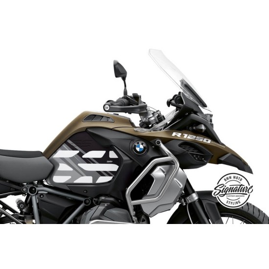 Αυτοκόλλητα ντεπόζιτου Wunderlich BMW R 1250 GS Adv. γκρι-μαύρο (σετ 2)