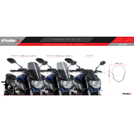 Ζελατίνα PUIG New Generation Naked Touring Yamaha MT-07 18-20 μαύρη