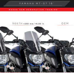 Ζελατίνα PUIG New Generation Naked Touring Yamaha MT-07 18-20 μαύρη