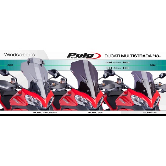 Ζελατίνα Puig Sport Ducati Multistrada 1200/S 13-14 ελαφρώς φιμέ Ζελατίνα Puig Sport Ducati Multistrada 1200/S 13-14 ελαφρώς φιμέ
