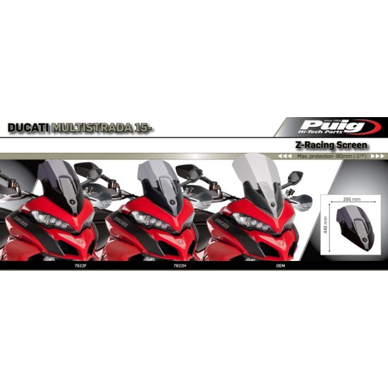 Ζελατίνα Puig Sport Ducati Multistrada 1200/S 15- διάφανη Ζελατίνα Puig Sport Ducati Multistrada 1200/S 15- διάφανη