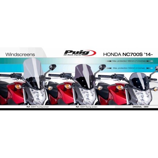 Ζελατίνα Puig Touring Honda NC 700-750 S ελαφρώς φιμέ Ζελατίνα Puig Touring Honda NC 700-750 S ελαφρώς φιμέ