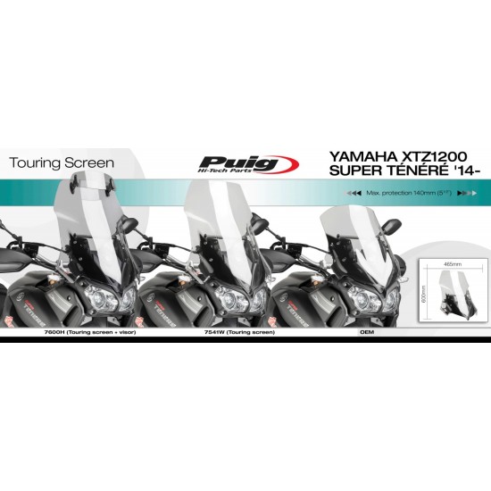 Ζελατίνα Puig Touring Yamaha XT 1200 Z Super Tenere 14- διάφανη Ζελατίνα Puig Touring Yamaha XT 1200 Z Super Tenere 14- διάφανη