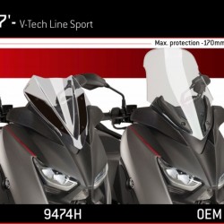 Ζελατίνα Puig V-Tech Sport Yamaha X-Μax 400 18- μαύρη