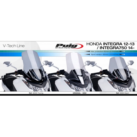 Ζελατίνα Puig V-Tech Touring Honda Integra 700-750 12- ελαφρώς φιμέ